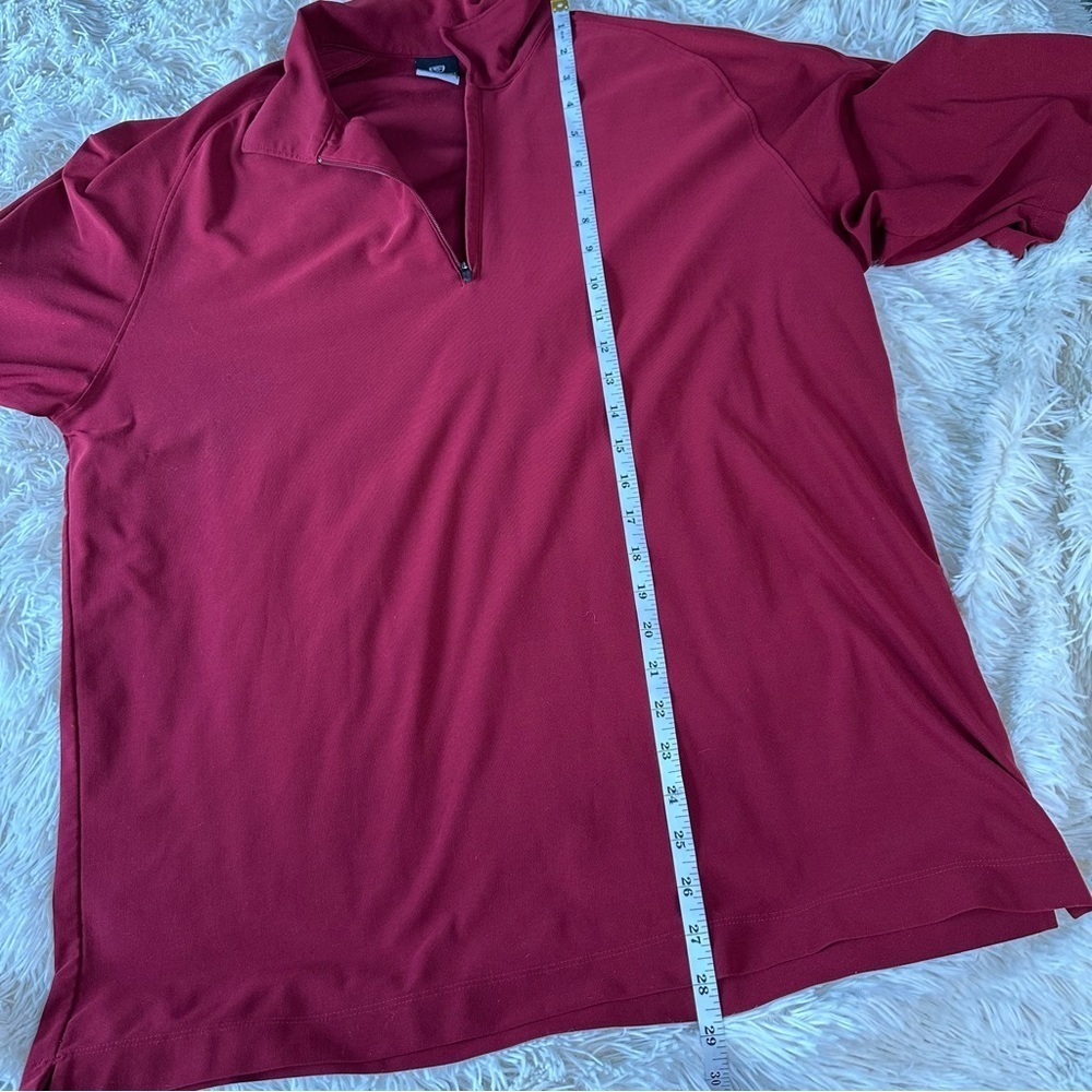 Nike Fit Dry Red Quarter Zip Short Sleeve Shirt Size Large - Picture 7 of 9